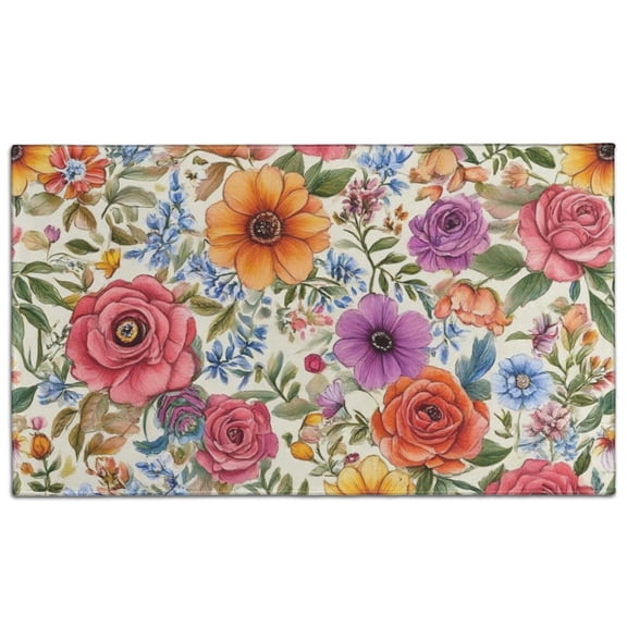 Pioneer Flower Floral Print Pattern Door Rugs,Washable Non Slip Door Mats Indoor,Decorative Door Mats,Entry Mat Indoor for Entrance,Bedroom,Kitchen,Bathroom,17"x30"