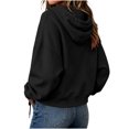 thumbnail image 5 of HAiming Womens Hoodies Long Sleeve Drawstring Solid Color Casual Trendy Sweatshirts Fall Winter Going out Blouses, 5 of 6