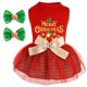 thumbnail image 1 of Vestido para perro cyeollo navideño a cuadros con pajarita dorada, 1 of 6