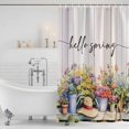thumbnail image 4 of Hello Spring Waterproof Fabric Shower Curtain,Elagant Summer Floral Botanical Wooden Waterproof Fabric Shower Curtain for Bathroom Curtains Bathtubs Hotel Shower Curtains with 12 Hooks Standard 66x72, 4 of 8