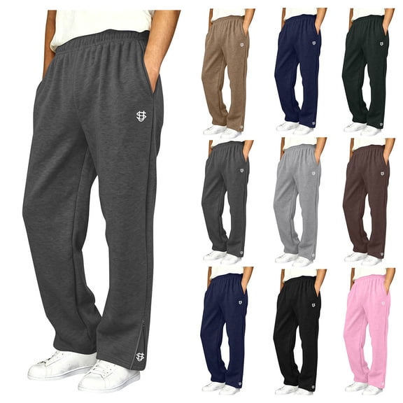 HAOTAGS Boys Sports Sweatpants (5 To 15) Elastic Waist Stright Leg Active Trousers With Pockets Dark Gray Size 7