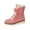 Pink, variant on Women's Warm Furry Snow Winter Lace up Flat Cute Plus Size Comfortable Ankle Platform Boots