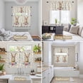 thumbnail image 6 of Bunny Easter Kitchen Curtains Sets for Windows 24 Inch Length, Spring Floral Pastoral Rabbits Rustic Rod Pocket Window Treatments Tier Curtains and Valances Set for Bedroom/Bathroom, 6 of 8