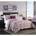 thumbnail image 2 of Chic Home Serra 7-Piece Reversible Leaf Design Quilt Set, Twin XL, Purple, 2 of 2