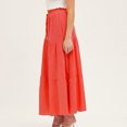 thumbnail image 6 of Summer Long Skirts for Women Cotton Linen High Waist Boho Pleated Swing Maxi Skirt Casual Ruffled Layers Flowy A Line Beach Skirts Pockets, 6 of 7