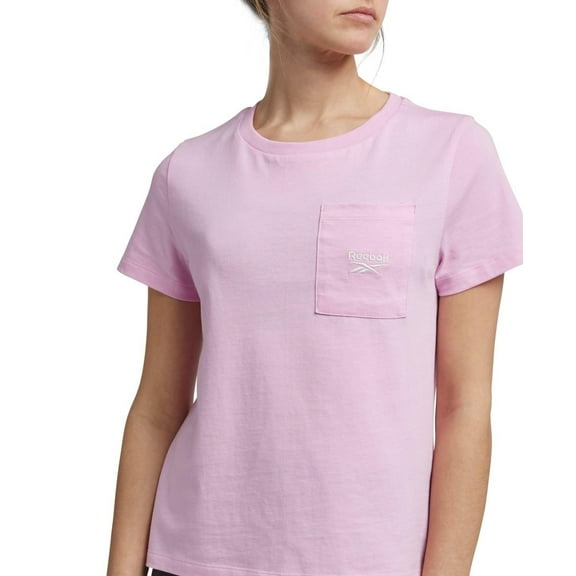 Reebok Womens Cotton Identity Classics Patch Pocket TShirt Astro Rose Size S NWT