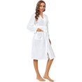 thumbnail image 4 of LAICAIW Waffle Knit Robes for Women Soft Unisex Lightweight Spa Bathrobe Absorbent Quick Dry Shower Robe for Men, 4 of 6