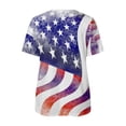thumbnail image 5 of ibuvkizy Independence Day Shirts for Women Fashion American Flag Tops Patriotic Print Short Sleeve T-Shirts Red White Blue Shirts for Women Blue L, 5 of 5