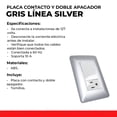 thumbnail image 2 of KIT 2 PLACAS CON APAGADOR DOBLE 1 CONTACTO GRIS Sanelec 4528, 2 of 6