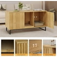 thumbnail image 2 of Veanerwood Cat Litter Box Enclosure for 2 Cats, 47.6’’ Litter Box Furniture Hidden with Cat Scratch Pad, Double Room Large Cat Cabinet, Indoor Cat House TV Stand Side Table,Cat Washroom, 2 of 5