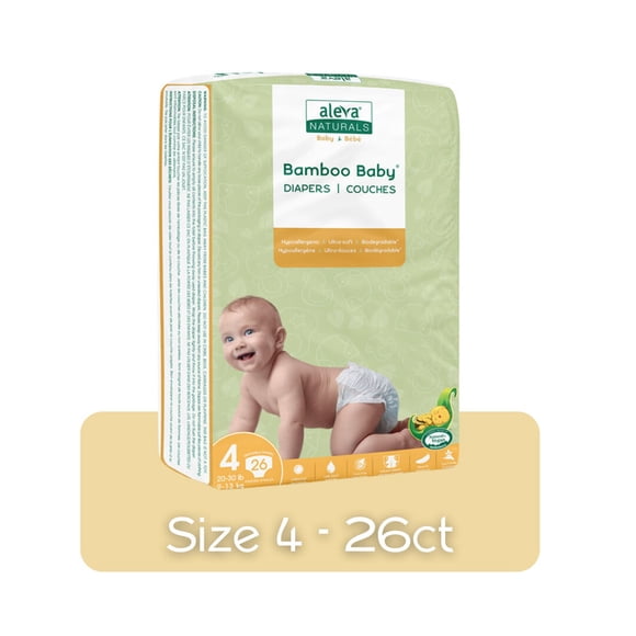 Aleva Naturals® Couches Bamboo Baby (Taille 4) - 26 Format