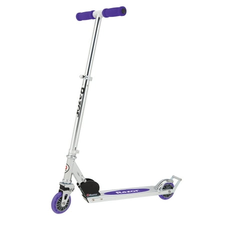 Razor A2 Kick Scooter &ndash; Purple, Wheelie Bar, Foldable, Lightweight, for Child Ages 5+