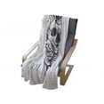thumbnail image 4 of Death Moth Soft Flannel Fleece Throw Blanket, Geometry Skull Dead Head Alchemy Hipster Tattoo Style Art, Cozy Plush for Indoor and Outdoor Use, 60" x 80", Dark Blue Grey and White, by Ambesonne, 4 of 6