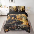 thumbnail image 2 of Castle Fairy Safari Bear Deer 7-Piece Twin Bedding Sets for Teens Boys,Jungle Animal Bedding Comforter Set,Woodland Wildlife Breathable Sheet Sets,Ultra Soft Home Decor, 2 of 8