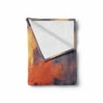 thumbnail image 2 of Fantasy World Soft Flannel Fleece Throw Blanket, Man on Sandy Beach with City Skyscrapers Skyline Sunset Oil Paint Graphic, Cozy Plush for Indoor and Outdoor Use, 50" x 60", Orange Blue, by Ambesonne, 2 of 6