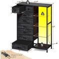 thumbnail image 2 of CHENZM 54" H Dresser for Bedroom with LED Lights & Power Outlets Dresser with 8 Drawers Fabric Dressers & Chests of Drawers for Bedroom, Sturdy Metal Frame, Acrylic Plates (Charcoal Black), 2 of 9