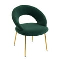 thumbnail image 5 of Hassch Modern Teddy Upholstered Dining Chair with Ergonomic Curved Backrest and Golden Metal Legs, Easy to Assemble, Green, 5 of 6
