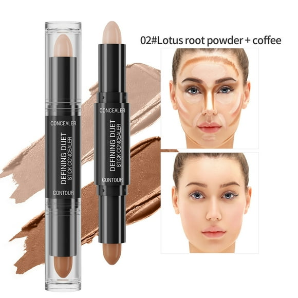 Ended Highlighting and Contouring Stick 2 in 1 Concealer and Contouring Pencil Natural Stereo Shadow Stick Glitter Concealer for Dark Circles Under Eyes Foundation Makeup Rollbacks on Essentials