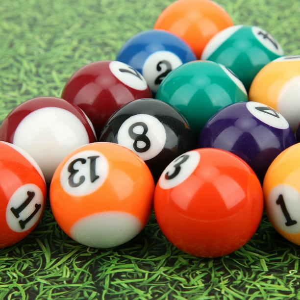 Set De 16 Mini Billes De Billard – 32 Mm, Résine Polyester, 15 Boules Numérotées + 1 Blanche, Poids Total 538 G, Portable