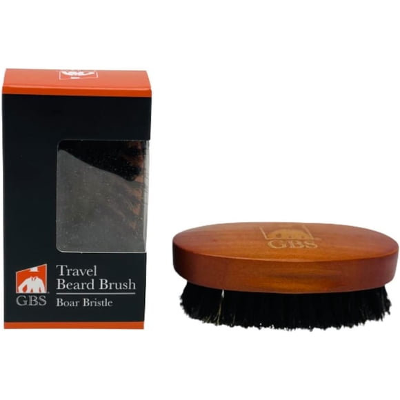 G.B.S Men Beard & Mustache Brush 100% boar bristle wooden handle brush for Perfect Grooming and Soften Your Facial Hair Professional Premium beard brush for super-stylish beard, Adds Shine & Softness