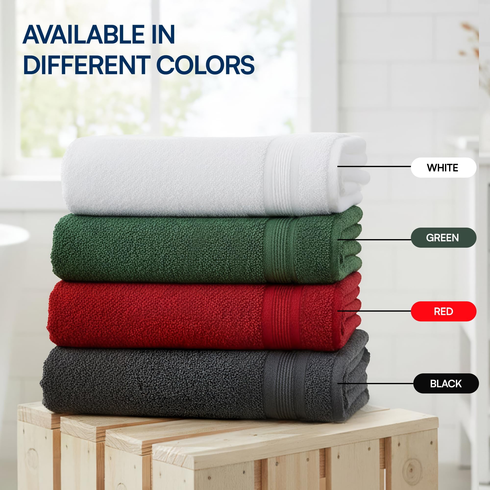 Linteum Textile 100% Cotton Premium Hand Towels 16x27 Inches [Pack of 24] White