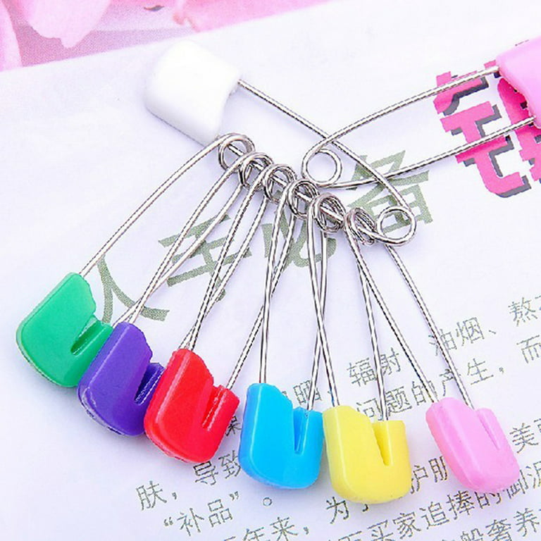 PAFUWEI 100 Pack Plastic Head Safety Pin Stainless Steel Diaper Pins with  Safety Locking Baby Cloth Diaper Nappy Pins, Perfect for Special Events,  Crafts or Colorful Laundry Pins : : Baby