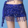 thumbnail image 2 of IROINNID Mini Elastic Waist Skirt For Women Hip Scarf Sequined Tassel Waist Scarf Belly Dance Solid Color Skirt, 2 of 7
