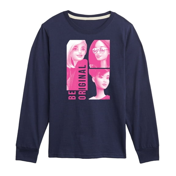 Barbie - Be Original Squares - Toddler And Youth Long Sleeve Graphic T-Shirt
