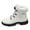 White, variant on Kid Girls Boots Keep Warm Wedge Boots Thick Bottom Casual Fashion Round Head Fall and Winter Shoes for Girls Black Size 6