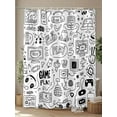 thumbnail image 4 of Fsddascl Video Game Shower Curtain Set - Small 36" x 72" Washable Bathtub Curtain with 12 Hooks, Black White Game Controller Monochrome Waterproof Fabric Stall Shower Curtains for Bathroom/Bathtub, 4 of 6