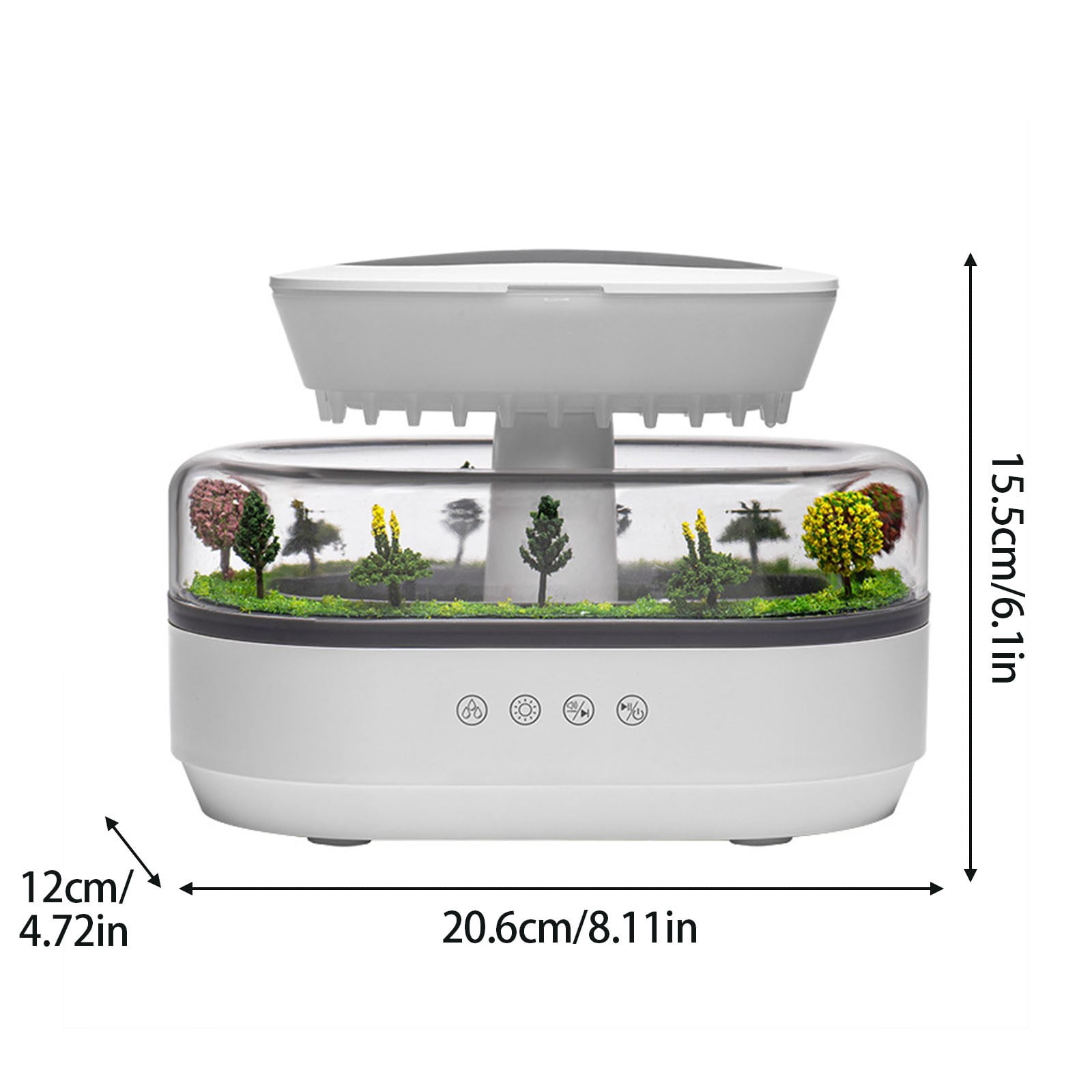 RAPOBRIX White Noise Zen Rain Cloud Night Light Aroma Diffuser - Micro Humidifier Fountain with Water Drop Sound Ultrasonic