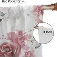 thumbnail image 6 of Rose Flower Curtains Retro Romantic Watercolor Floral Rose Red Pink White Living Room Bedroom Kitchen Rod Pocket Blackout Window Drapes 42x63in, 6 of 6