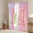 thumbnail image 3 of Feelyou Chic Pink Monogrammed M Black Out Curtains, Glitter Mermaid Scale Curtains Pack of 2 (42x63 Each), Dreamy Princess Cartoon Bedroom Curtains, Blackout Curtains Home Decor, 3 of 6