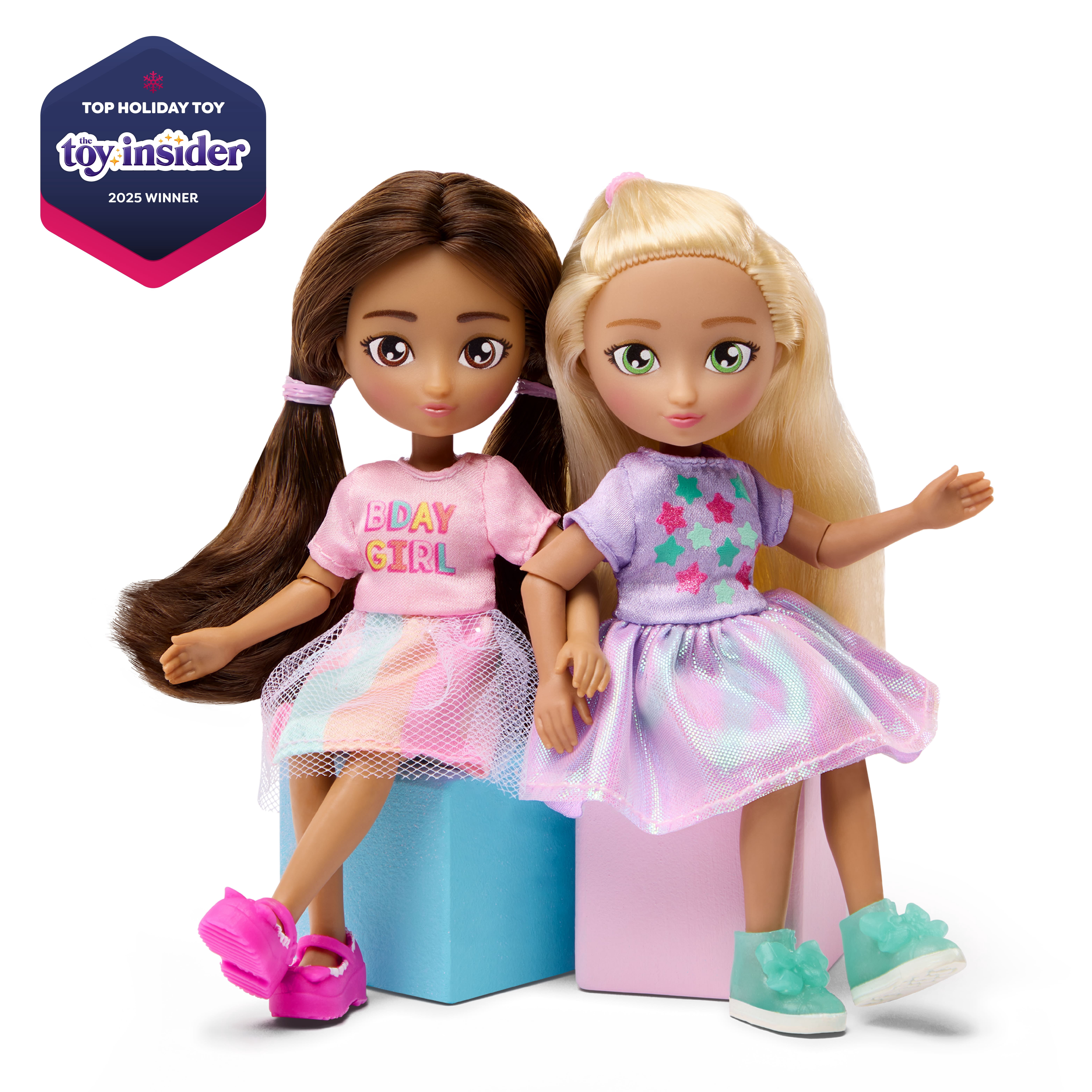 Hey Bestie - Dolls & Accessories- 2 Birthday Party Dolls Emma & Camila - 20 pieces