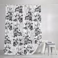 thumbnail image 3 of Shower Curtains for Bathroom, Black Gray Fruit Waterproof Fabric Shower Curtain, Vintage Plant Nature Botanical Flower Decorative Bathroom Curtain for Bathtub, 72"x72", No Hooks Included, 3 of 9