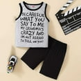 thumbnail image 2 of Utlike Boys Outfits Sets Unisex Spring Summer Print Cotton Sleeveless Shorts Outfits Clothes Durable Clothing Sets For Boys Size 2 Years-3 Years, 2 of 7