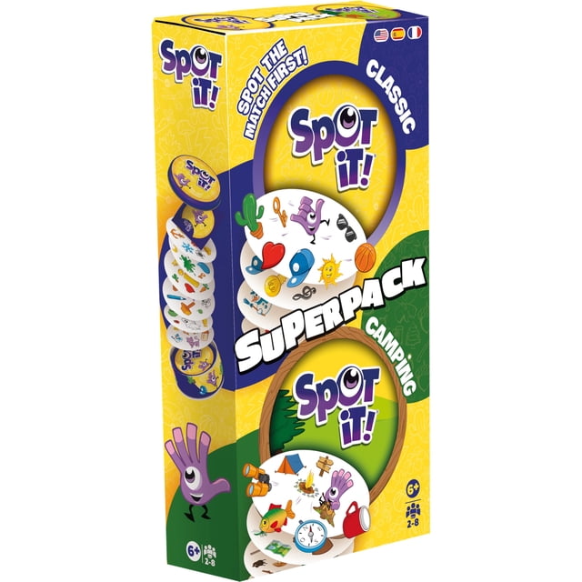 Juego de cartas Asmodee Spot It! Super Pack Classic y Camping