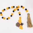 thumbnail image 3 of Bee Wood Bead Garland with Tassels, Honeycomb Wood Bead Spring Summer Wooden Bead Garland Rustic Farmhouse Home Decorations for Tiered Tray Shelf Displays, 3 of 5