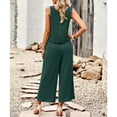 thumbnail image 6 of Women's Cotton and Linen blend 2-Piece Set: Sleeveless Crop Top & Wide Leg Pants  Summer Outfit Size Up for Relaxed Fit S-XL, 6 of 8