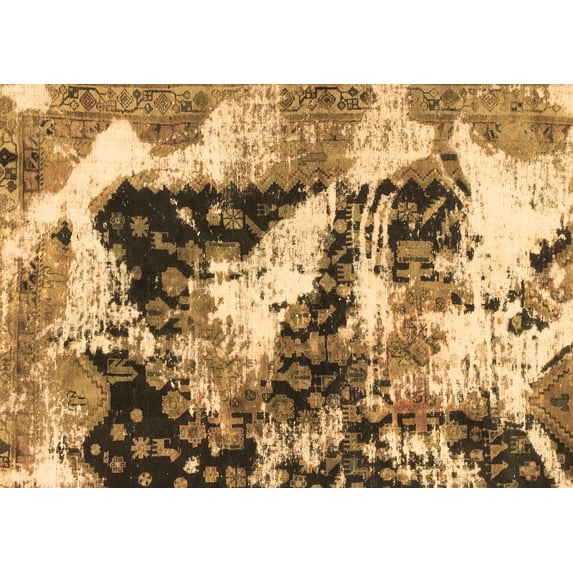 Ahgly Company Indoor Rectangle Abstract Brown Modern Area Rugs, 2' x 3'