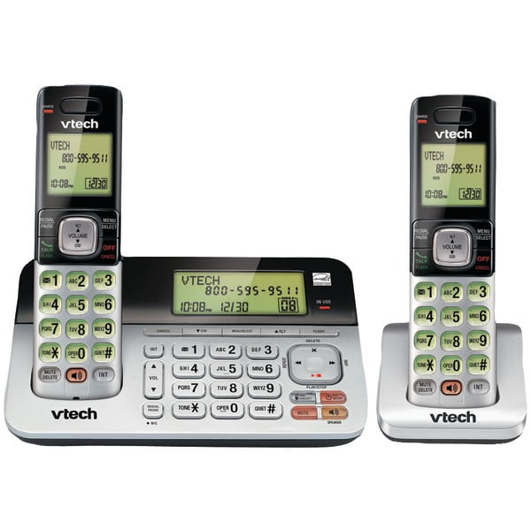 VTech VS112-27 DECT 6.0 Bluetooth 2 Combiné Téléphone sans fil pour la  maison avec répondeur, blocage des appels, identification de l'appelant