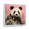 thumbnail image 2 of Designart "Panda in Floral Blooms of White and Pink III" Animals Framed Wall Art - Traditional White Panda Living Room Framed Canvas Art, 2 of 6