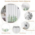 thumbnail image 2 of Botanical Stall Shower Curtain, Watercolor Green Leaves Plants Floral Small Dorm Bathroom Curtain, Spring Natural Grove Narrow Shower Curtain for Bathroom Set with 6 Hooks, 36Wx72L, 2 of 6