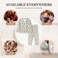 thumbnail image 7 of Honeii Summer Dinosaur print Women's Pajama Sets Long Sleeve Button Down Sleepwear Nightwear Soft Pjs Lounge Sets-X-Large, 7 of 7