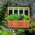 Outdoor 28 Inch Long Deck Wooden Flower Planter Box, Rectangular Garden Yard Decorative Window