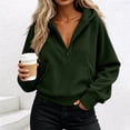 thumbnail image 2 of Cmtiyu Hoodies for Women, Loose V Neck Long Sleeve Zipper Pullover Hoodies With Pockets, Casual Outdoor Sweatshirts, S-2XL, 2 of 8