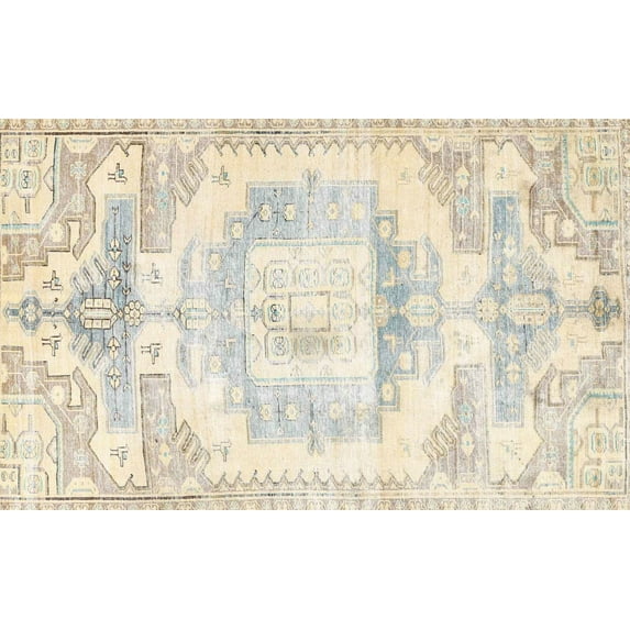 Ahgly Company Machine Washable Indoor Rectangle Traditional Tan Brown Area Rugs, 4' x 6'