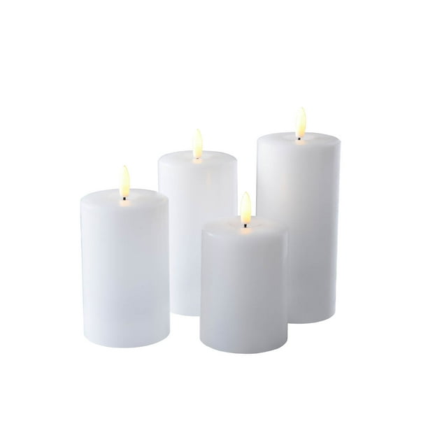 Set of 4 White Flameless Candles