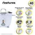 thumbnail image 2 of Aroma Select Stainless Rice Cooker & Warmer, 14-Cup(cooked) / 3Qt, ARC-757SG, 2 of 4