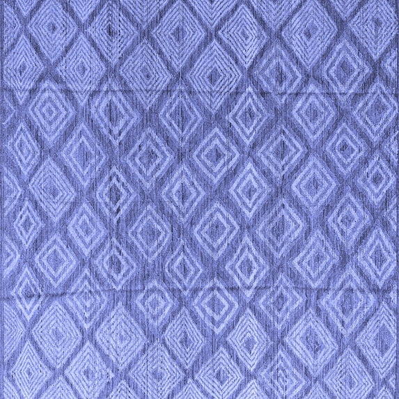 Ahgly Company Machine Washable Indoor Square Abstract Blue Modern Area Rugs, 6' Square